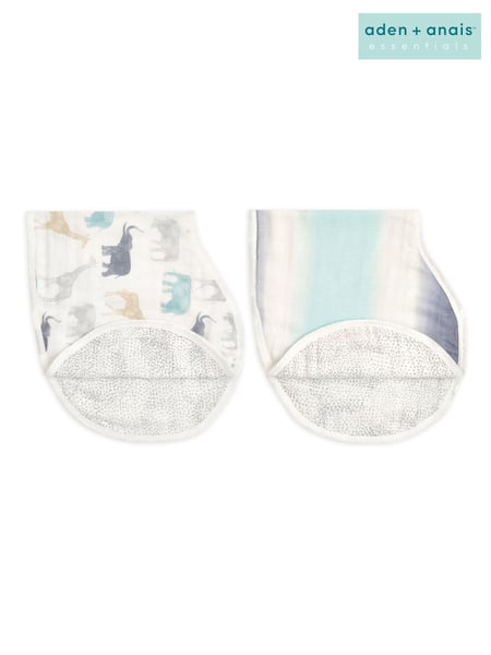 aden + anais Blue Silky Soft Expedition Burpy 100% Cotton Bibs 2 Pack (336390) | € 34