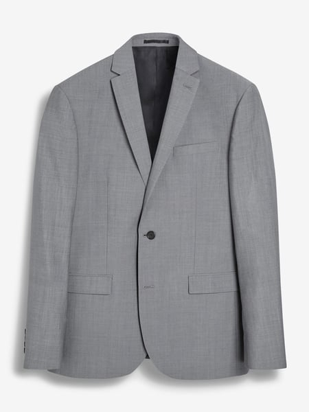 Light Grey Regular Fit Signature Tollegno Italian Wool Suit Jacket (337544) | € 19