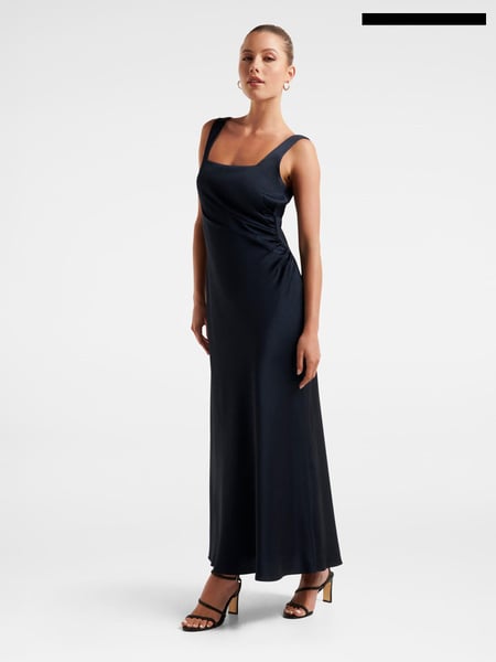 Forever New Blue Winnie Square Neck Ruched Midi Dress (338997) | € 86