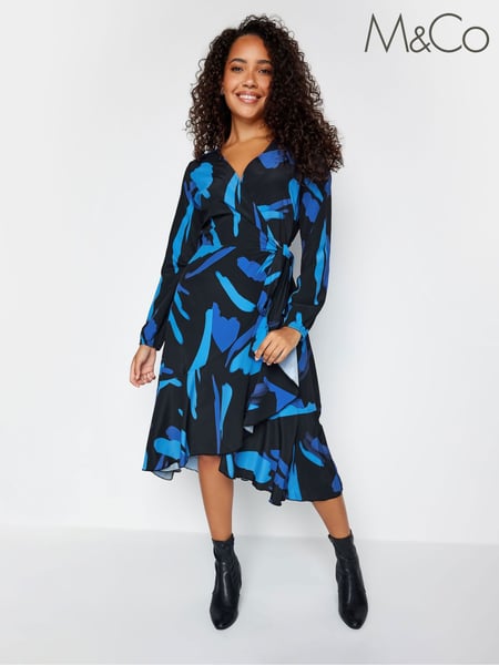 M&Co Blue Wrap Dress (339056) | € 76