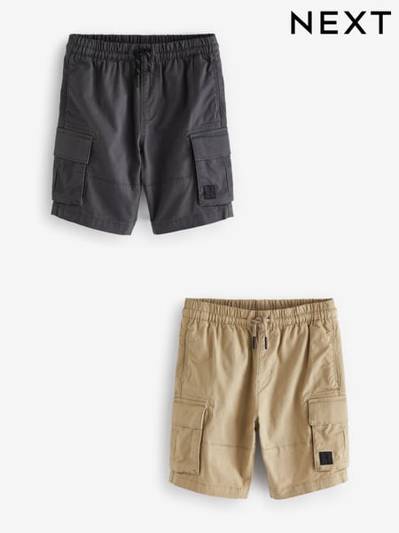 Charcoal Grey/Stone Cargo Shorts 2 Pack (3-16yrs) (340938) | € 21 - € 30