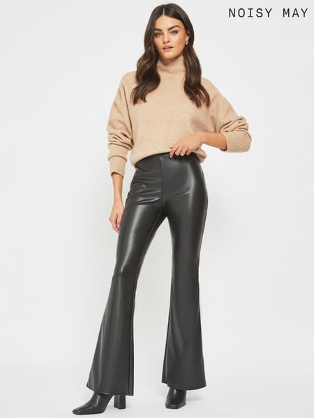 NOISY MAY Black Faux Leather Flared Trousers (340940) | € 25