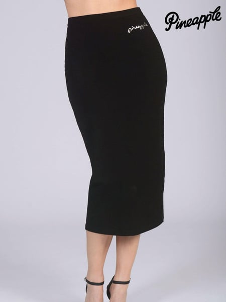 Pineapple Black Midi High Waist Womens Jersey Skirt (350416) | € 22