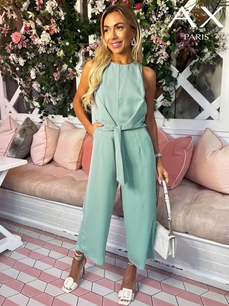 AX Paris Blue Duck Egg Sleeveless Knot Front Jumpsuit (351488) | € 19