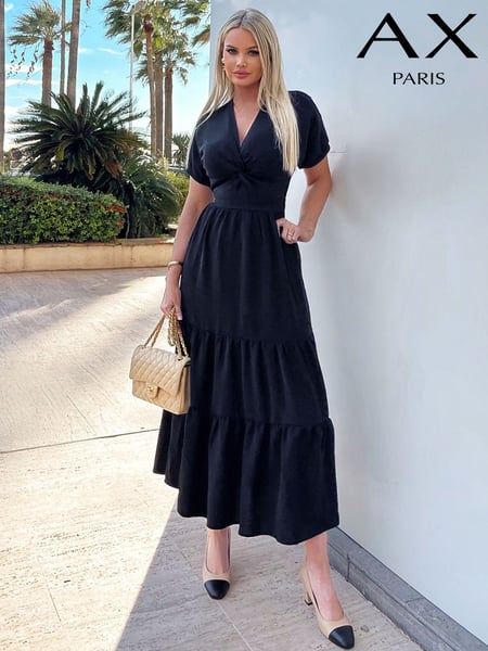 AX Paris Black Twist Front Maxi Smock Dress (352223) | € 19