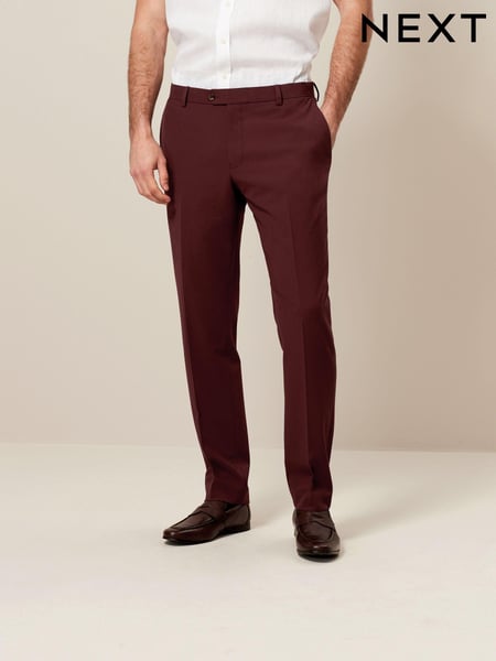 Brick Red Regular Fit Motionflex Stretch Suit: Trousers (352635) | € 12