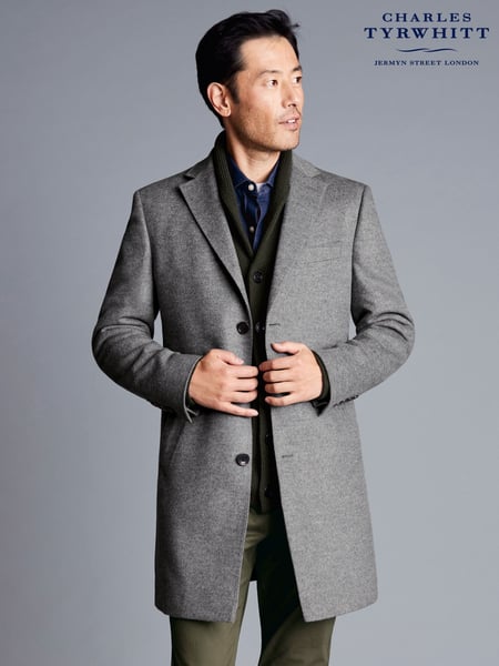 Charles Tyrwhitt Grey Pure Wool Overcoat (353217) | € 218