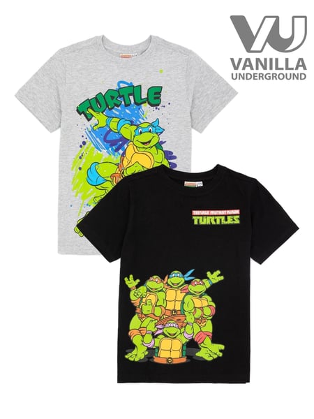 Vanilla Underground Grey/Black Boys Multi Teenage Mutant Ninja Turtles 100% Cotton T-Shirts 2 Pack (354809) | € 34