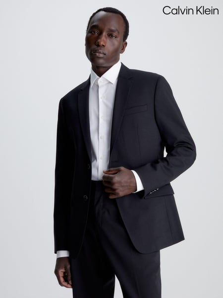 Calvin Klein Black Stretch Wool Slim Blazer (355486) | € 515