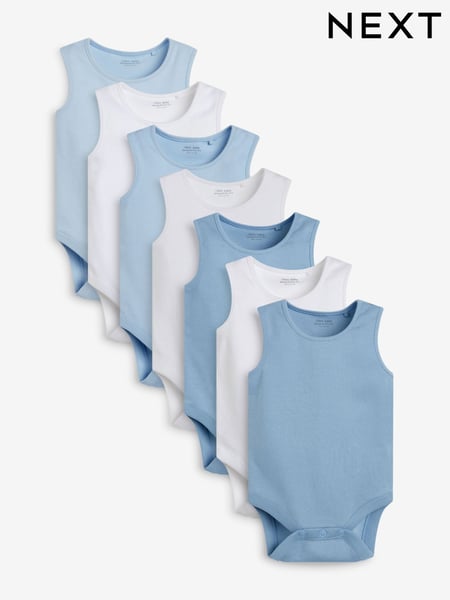 Blue 7 Pack Baby Vest Bodysuits (357780) | € 18 - € 21