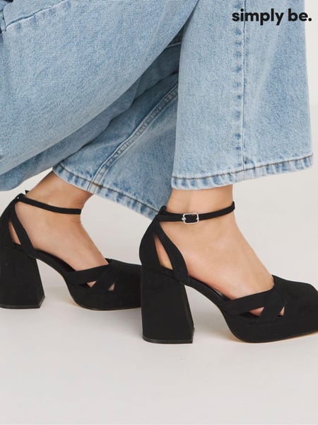 Simply Be Black Standard/Wide Fit Platform Heeled Shoes (358185) | € 62