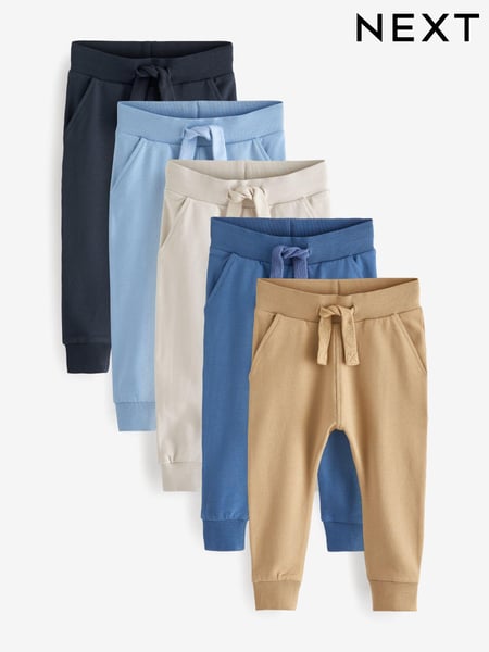 Navy/Blue/Tan Joggers 5 Pack (3mths-7yrs) (359925) | € 38 - € 44