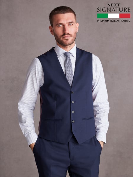 Bright Blue Signature Tollegno Suit Waistcoat (360960) | € 90