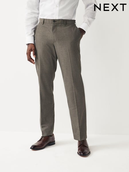 Neutral Regular Fit Textured Smart Trousers (361185) | € 42
