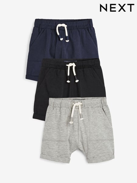 Navy/Grey/Black Lightweight Jersey Shorts 3 Pack (3mths-7yrs) (361282) | € 17 - € 23