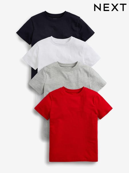 Red/White/Navy Short Sleeves T-Shirts 4 Pack (3-16yrs) (367412) | € 17 - € 26