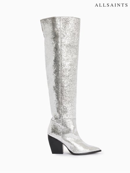 AllSaints Silver Reina Metallic Boots (371167) | € 311