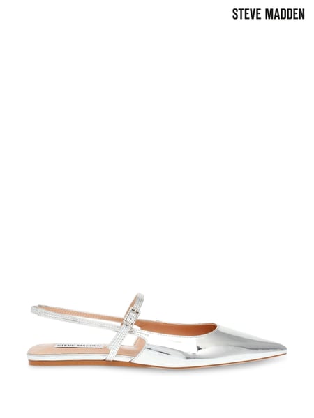 Steve Madden Silver Krysten Pointed Slingback Shoes (376206) | € 93