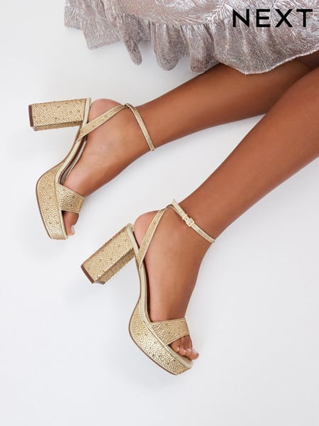 Gold Forever Comfort® Bling Platform Sandals (377558) | € 14