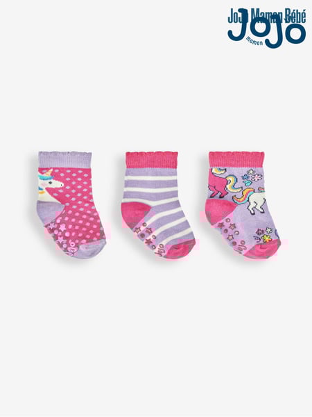 JoJo Maman Bébé Lilac 3-Pack Unicorn Socks (378659) | € 15