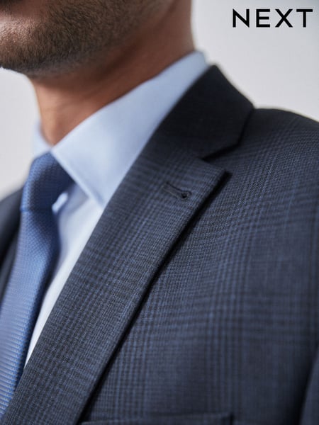 Navy Blue Regular Fit Check Suit Jacket (380091) | € 25