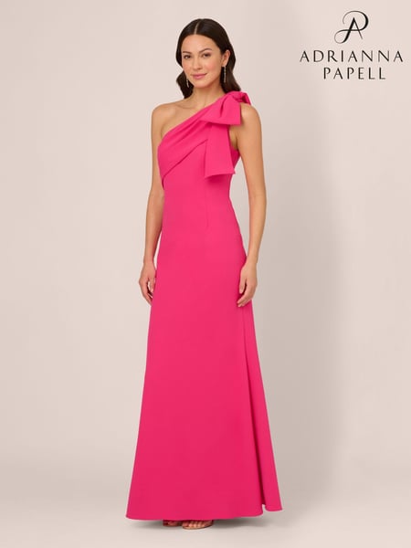 Adrianna Papell Pink Stretch Crepe Long Dress (383811) | € 310