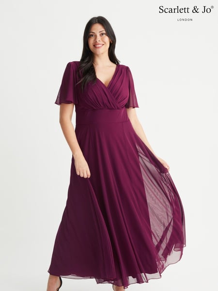 Scarlett & Jo Wine Curve Angel Sleeve Maxi Dress (388091) | € 140