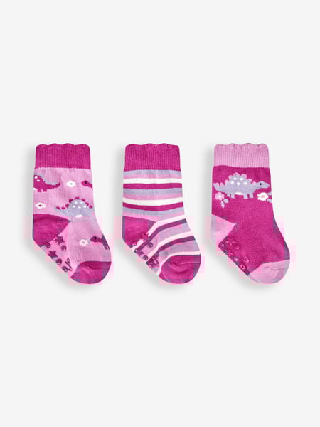 JoJo Maman Bébé Pink 3-Pack Dino Socks (389171) | € 15