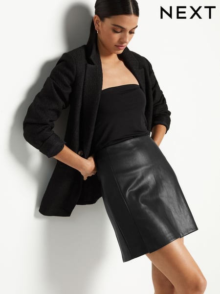 Black Faux Leather PU Mini Skirt (391416) | € 5