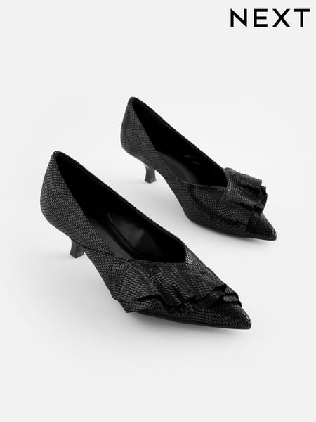 Black Forever Comfort® Ruffle Kitten Heel Court Shoes (401791) | € 17