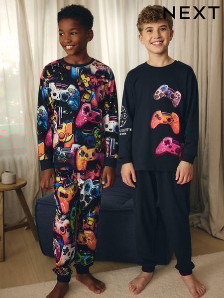 Black/Pink Game Controller 2 Pack Long Sleeve Pyjamas (3-16yrs) (401849) | € 34 - € 44