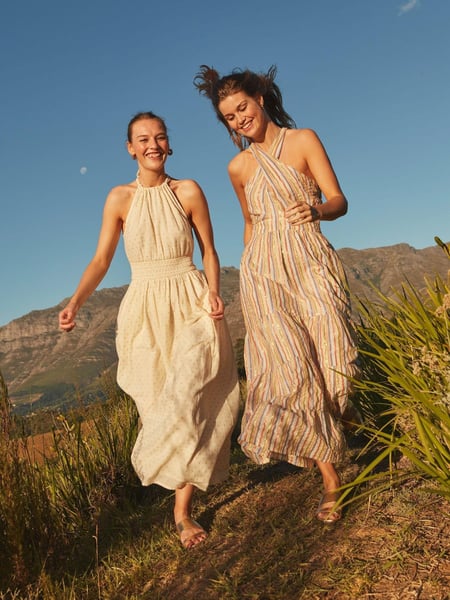Boden Cream Metallic Detail Maxi Dress (407537) | € 41