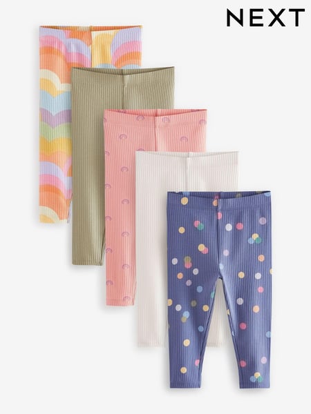 Orange Ribbed Leggings 5 Pack (3mths-7yrs) (411449) | € 30 - € 35