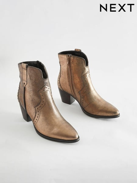 Metallic Regular/Wide Fit Forever Comfort® Leather Cowboy/Western Boots (411453) | € 19