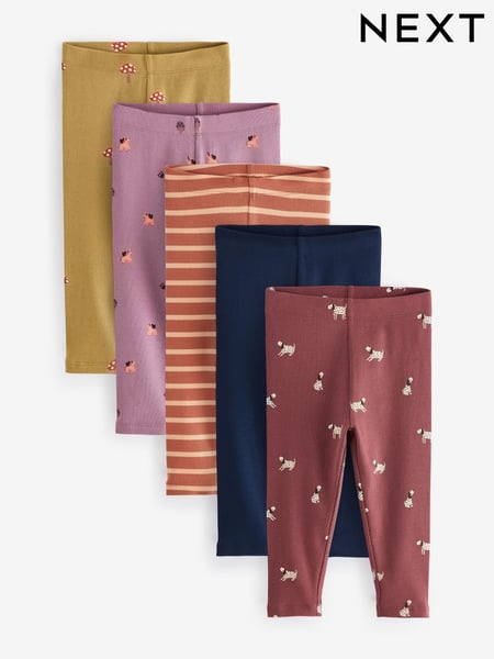 Dusky Orange Ribbed Leggings 5 Pack (3mths-7yrs) (411488) | € 21 - € 24