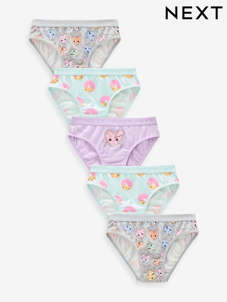Purple/Aqua Character Bikini Briefs 5 Pack (5-16yrs) (412454) | € 13 - € 18