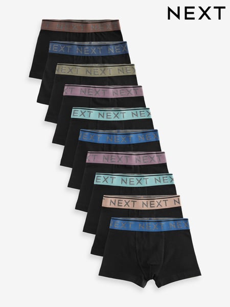 Black Mineral Waistband Trunks 10 Pack (1.5-16yrs) (413935) | € 38 - € 45