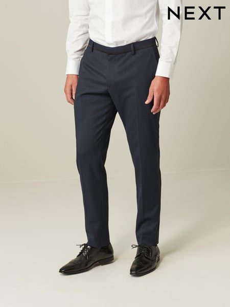 Navy Blue Skinny Fit Tuxedo Suit Trousers (415063) | € 10