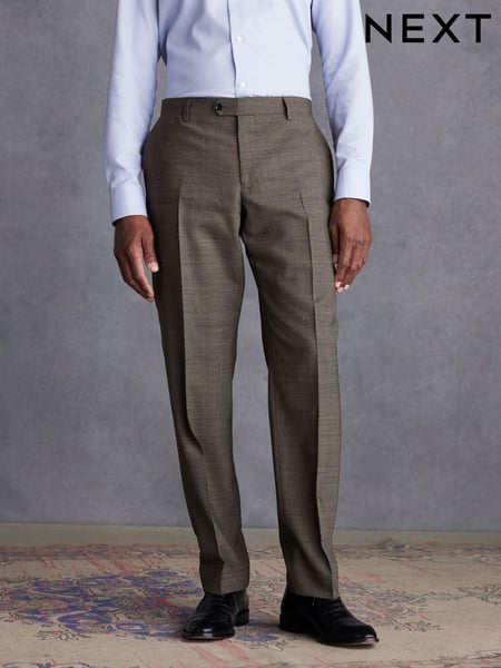 Brown Tailored Fit Signature TG Di Fabio Trim Texture Suit: Trousers (419016) | € 26
