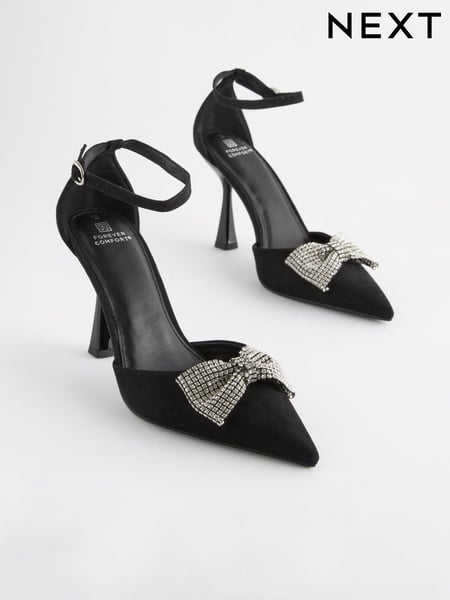 Black Forever Comfort® Bow Point Toe Heels (419642) | € 11