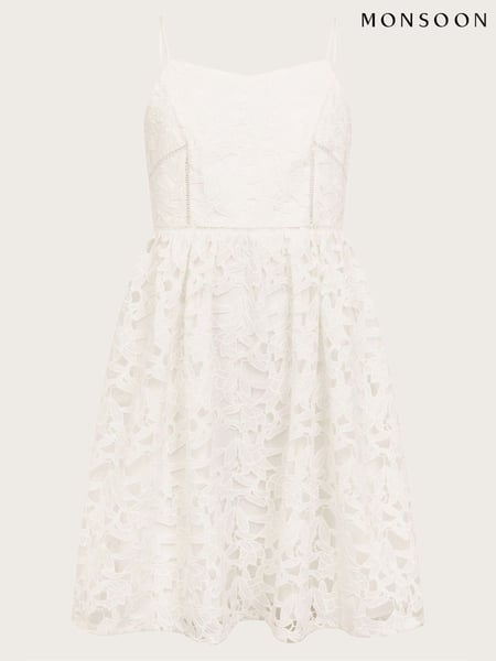 Monsoon White Corded Lace Prom Dress (422322) | € 21 - € 23