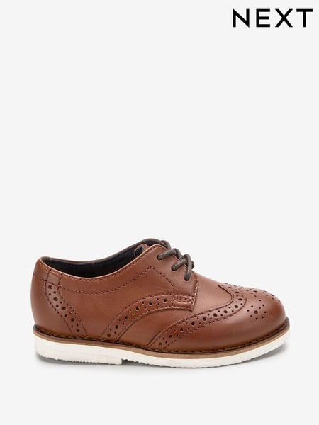 Tan Brown Wide Fit (G) Smart Leather Brogue Shoes (426847) | € 40 - € 43