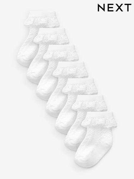 White Lace Baby Socks 7 Pack (0mths-2yrs) (426887) | € 17