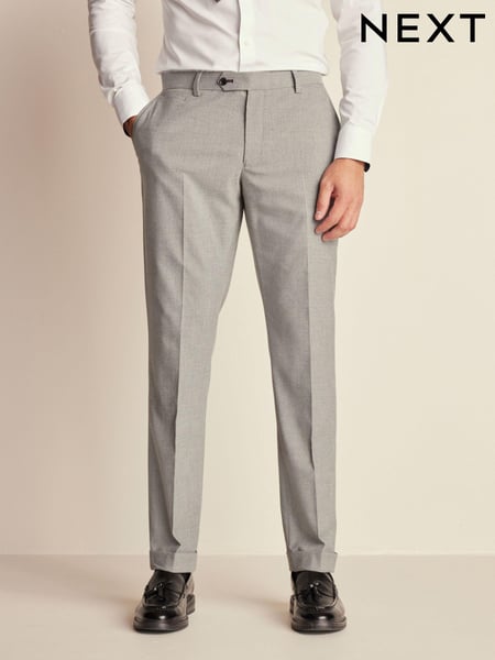 Grey Slim Fit Herringbone Suit Trousers (427854) | € 67