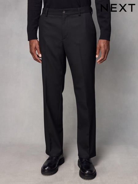 Black Regular Fit Smart Trousers With Wool (428463) | € 73