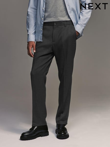 Charcoal Grey Regular Fit Smart Trousers With Wool (428464) | € 73