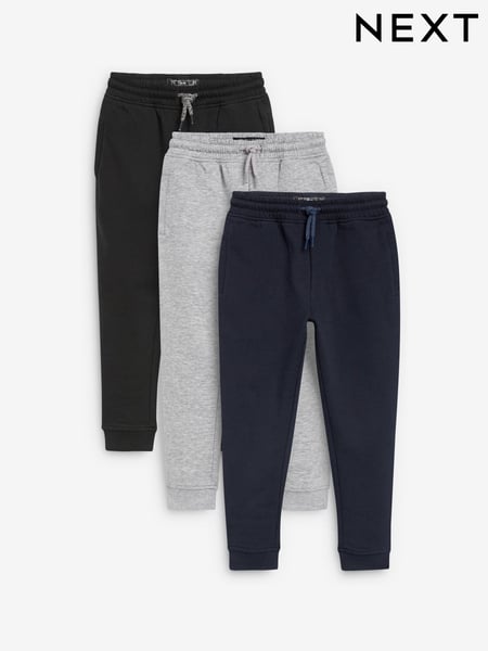 Black/Grey/Navy Blue Slim Fit Joggers 3 Pack (3-16yrs) (428930) | € 30 - € 50