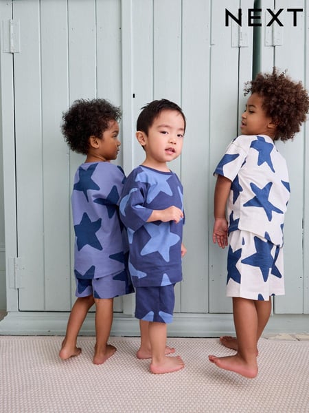 Navy Blue/White Stars Short Pyjamas 3 Pack (9mths-12yrs) (431712) | € 28 - € 41