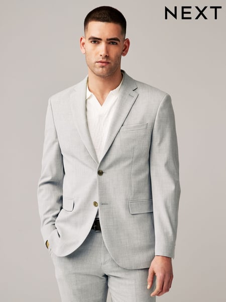 Light Grey Regular Fit Motionflex Stretch Suit Jacket (432772) | € 118