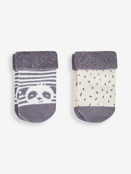JoJo Maman Bébé Cream Panda 2-Pack Baby Socks (434699) | € 12